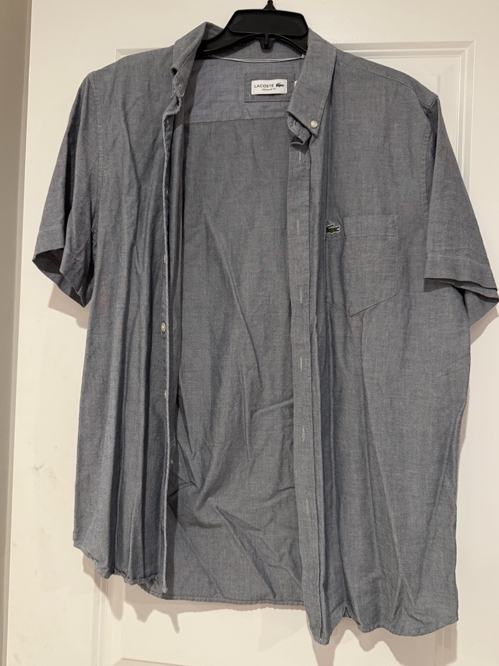 Lacoste Men’s Short Sleeve Shirt Jacket in Chambray Blue